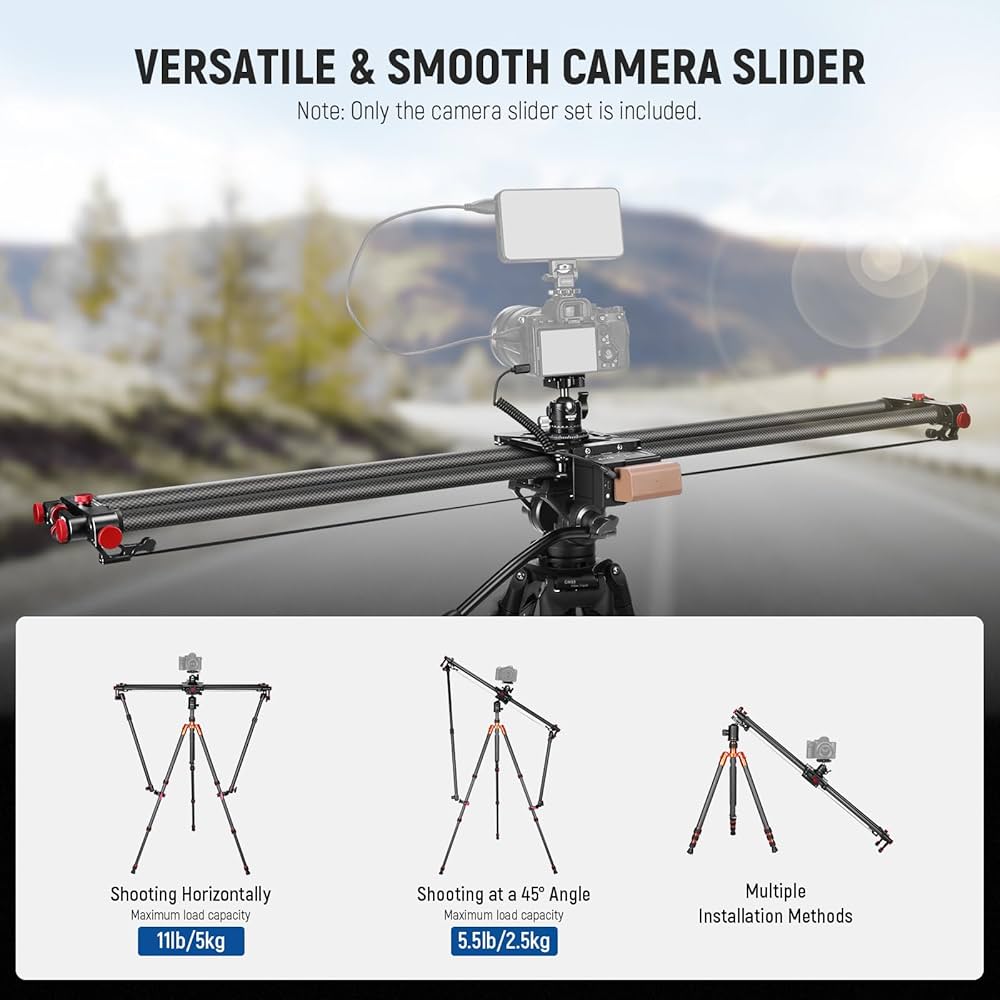 ビデオカメラ Neewer 120cm Carbon Fiber Track Slider Amazon.com : NEEWER 47.2in/120cm Carbon Fiber Camera Slider